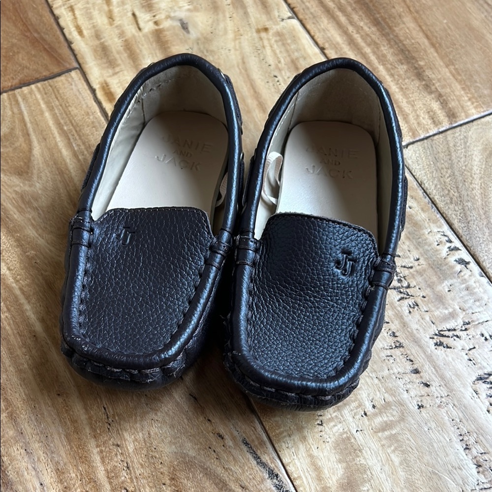 Janie and Jack Brown Leather Toddler Loafers